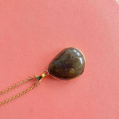 Elegant Turquoise Blue Pink Stone Necklace main image 1