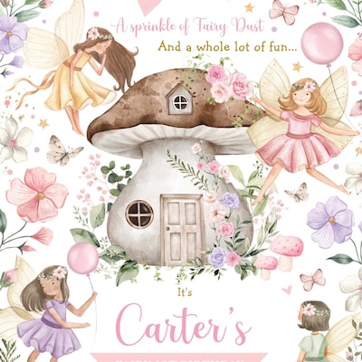 Editable Fairy Garden Birthday Invitation Template for Girl Wildflower ...