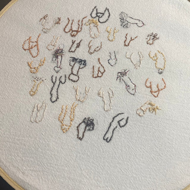 This is my embroidery journal, all caught up for August! Each day