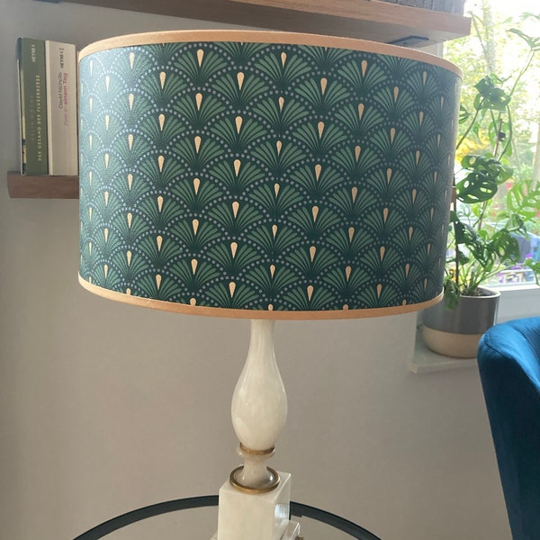 ABAT JOUR motif art déco vert et doré - Etsy France