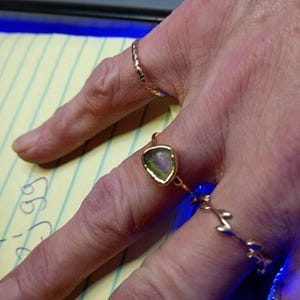 Customer photo from Renee, Raw Watermelon Tourmaline Slice Ring