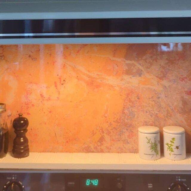Decorwelt Piastre Copripiano Cottura In Vetro 2 Pezzi 40x52 Cm, Motivo Astratto Giallo, Protezione Per Fornelli Elettrici E Induzione, Multiuso