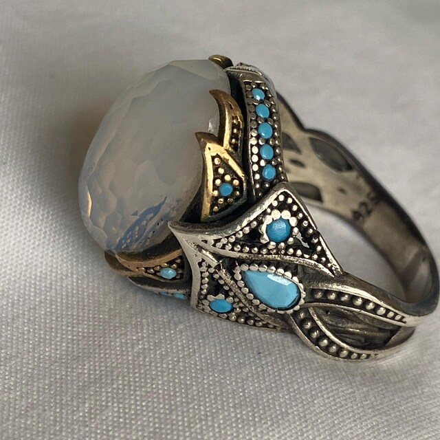 Moonstone Men's Ring, Handmade Ring, Turkish Handmade Silver