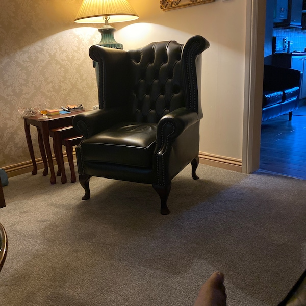 Chesterfield Real Leather Three Seater Sofa Genuine Antique Green ...