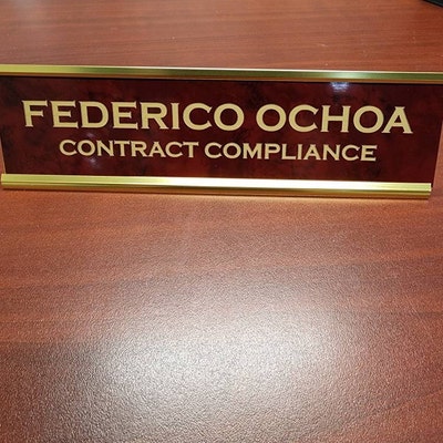 Personalized Office Name Plate With Holder 2x8 - Etsy