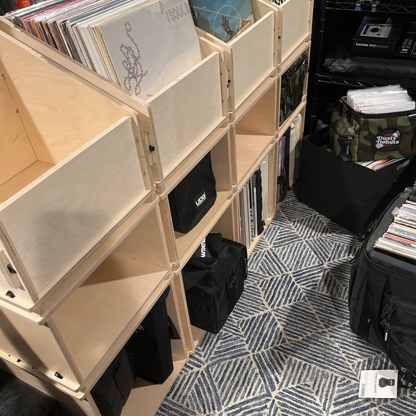 Modular Record Storage Console Set of 2 With Topper - Etsy