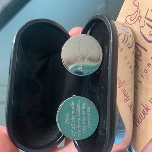 Mens Personalised Best Man Wedding Day Custom OVAL Engraved Cufflinks