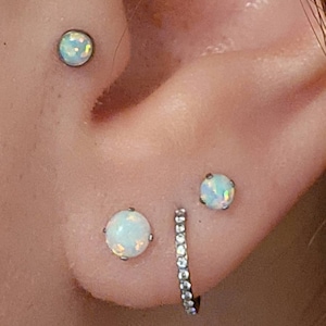 18G 16G Implant Grade Titanium Hinge Hoop • Hinged Segment CZ Crystal Hoop Ring • Septum Daith Cartilage Earlobes