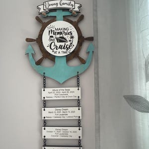 Personalized Cruise Tracker Door Sign, Custom Vacation Decor Gift