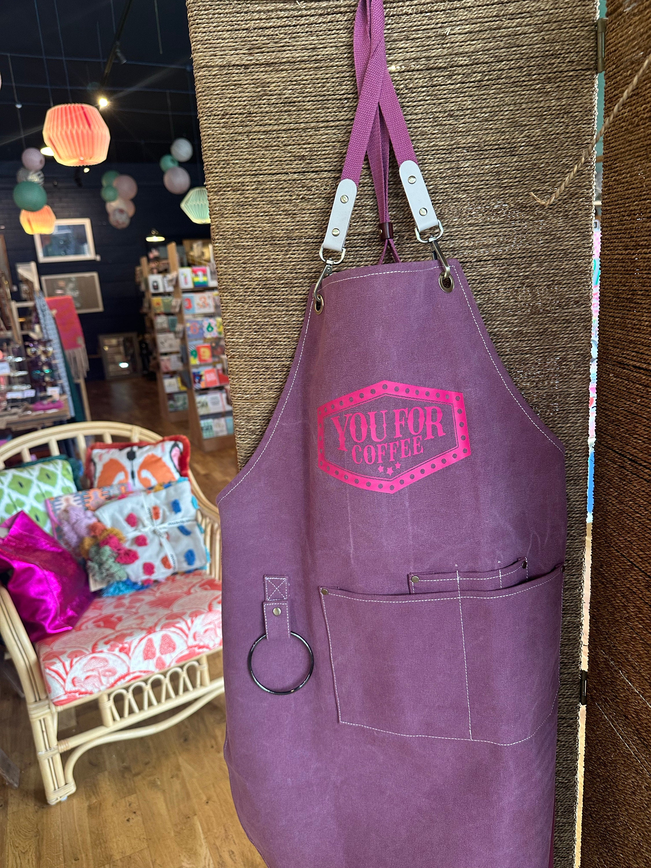 Personalized Cross Back Strap Water Resistant Canvas Aprons With Pockets and Towel Ring For Women and Men Gift