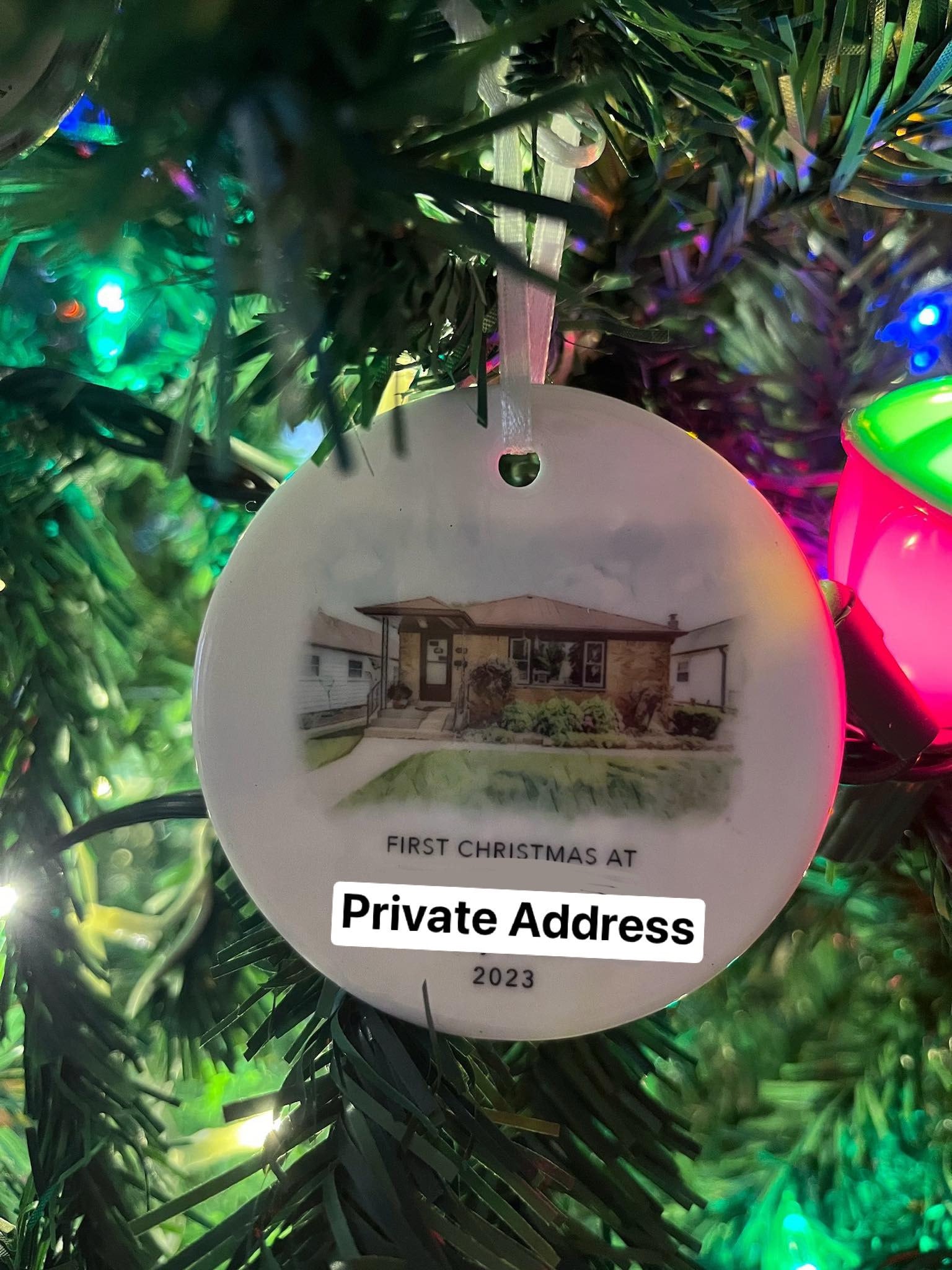 New Home Ornament - Personalized New Home Christmas Ornament - Watercolor Photo Ornament