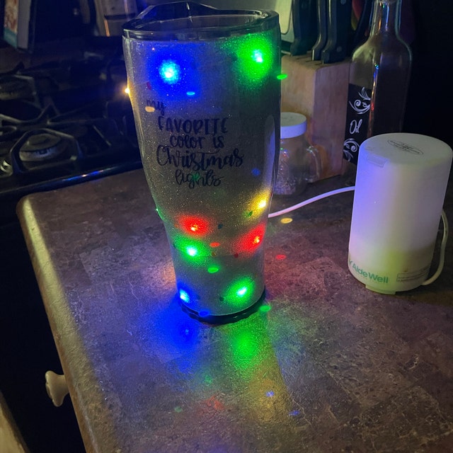 Salelight up Christmas Tumbler Glitter With Lights My Favorite Color is  Christmas Lights 30oz, 20oz Cup LED Sparkle. Holiday 
