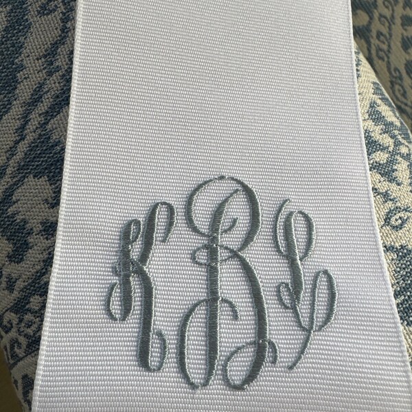 Custom Monogrammed Bouquet Ribbon (3
