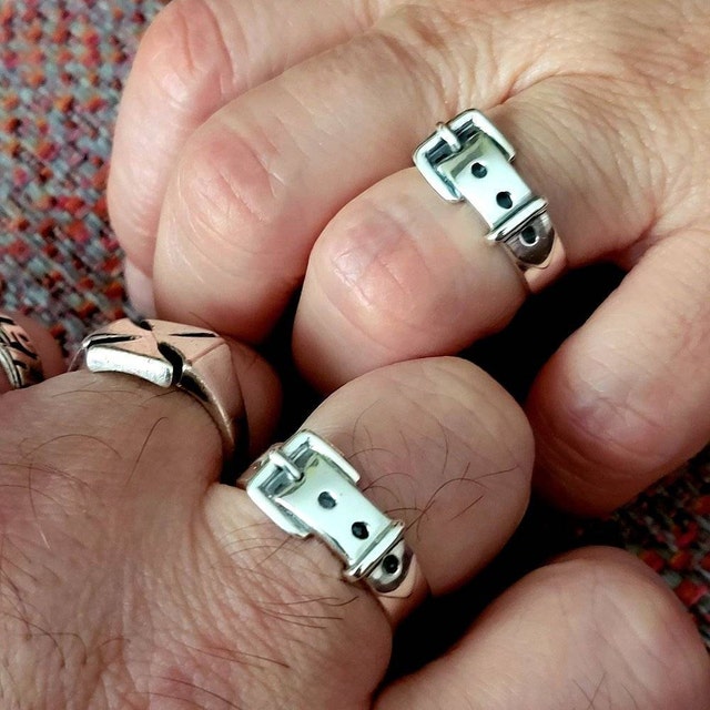 Unique Design Ring Belt Ring, Sterling Silver, Avant Garde Jewelry 