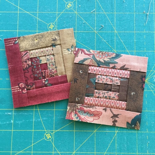 Tiny Log Cabin FPP Quilt Block PDF Pattern || Five Size Options ...