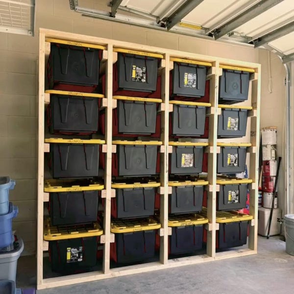 Tote Storage Rack 17 Gallon Digital Download Pdf Plan 20 Slot Storage ...