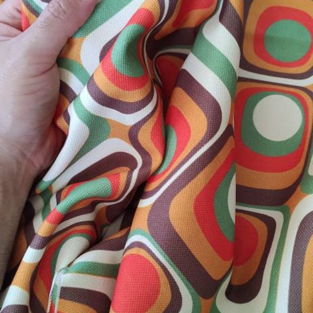アンティーク雑貨 MAC Super Vintage Fabric 70s Retro Geometric Fabric: 60s 70s Mid Century Modern Print - Etsy