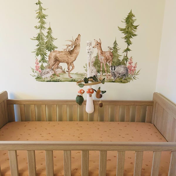 Watercolor Forest Animals Wall Decal: Peel & Stick Nursery Decor - Etsy