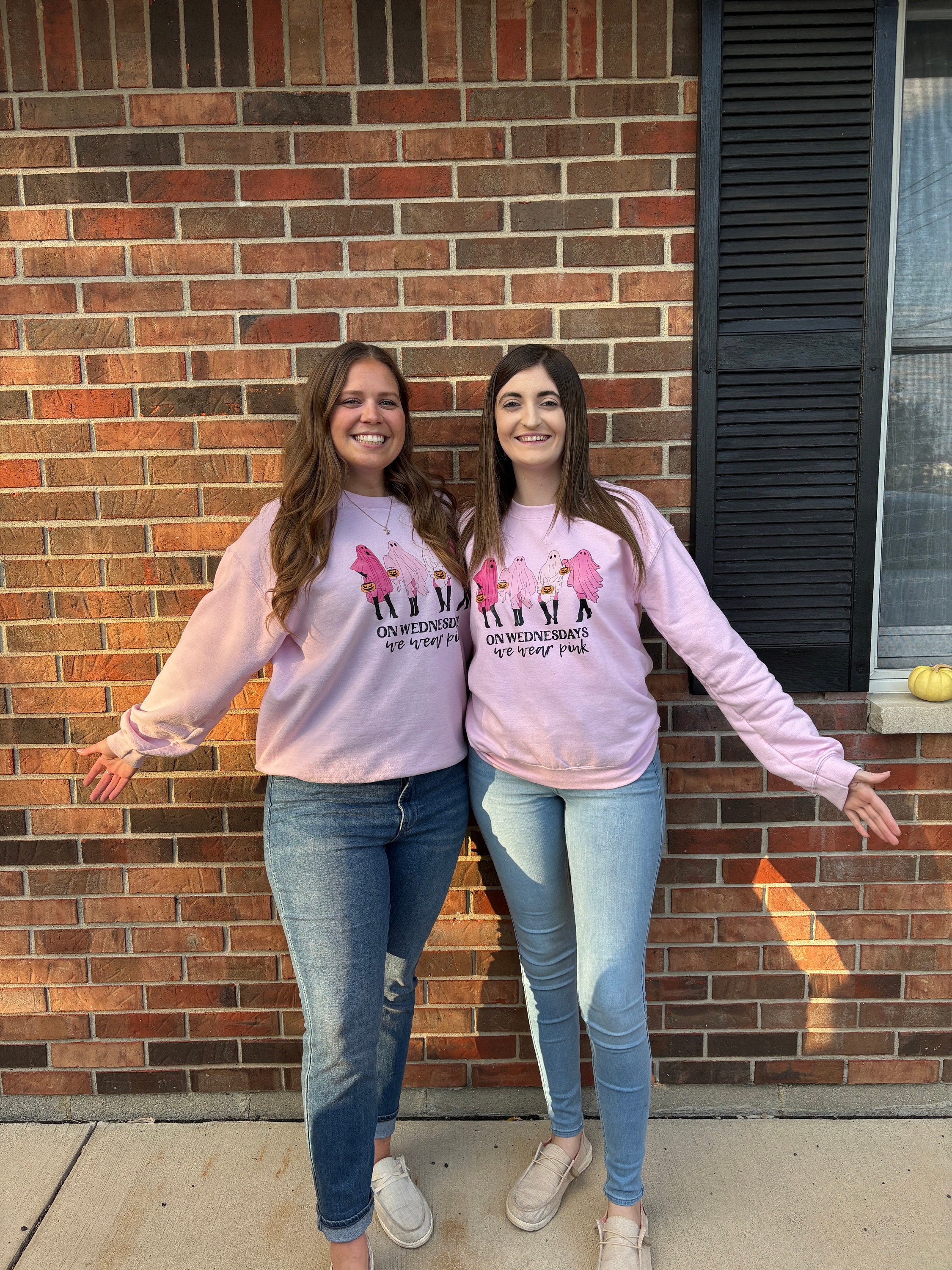 On Wednesday We Wear Pink Ghost Sweatshirt, Mean Girls Ghost Shirt, Pink Ghost Shirt, Mean Girls Halloween, Halloween Sweatshirt