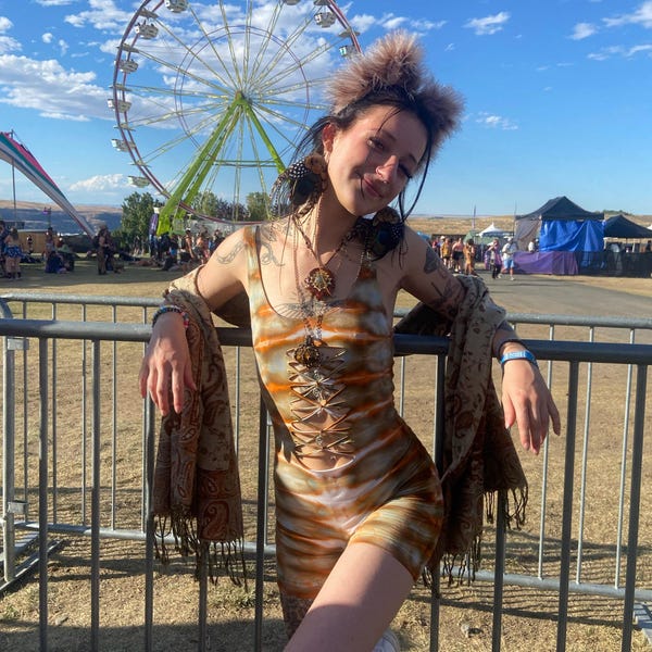 Roma Rave Festival Shimmer Multi-Colored Underboob Romper main image 1