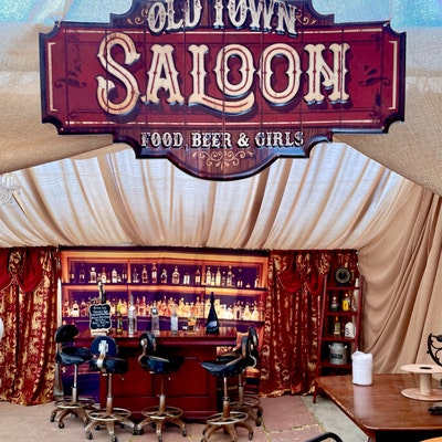 Antique Style Old Town Saloon Food Beer Girls Metal Sign Man Cave ...