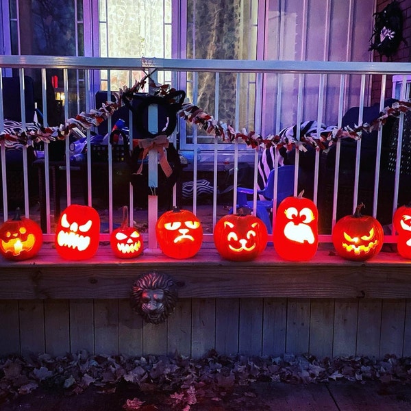 20 Printable Jack-o-lantern Pumpkin Carving Patterns for Halloween // Simple Patterns That Can ...