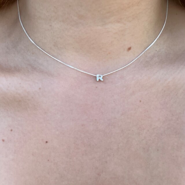 Sterling Silver Initial Necklace – Dainty Letter Necklace