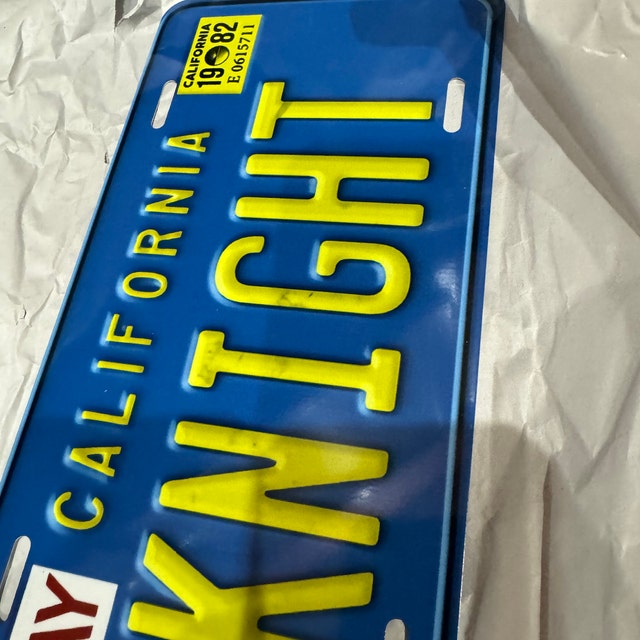 Hasselhoff Kit KNIGHT RIDER Metal License Plate !-read Description
