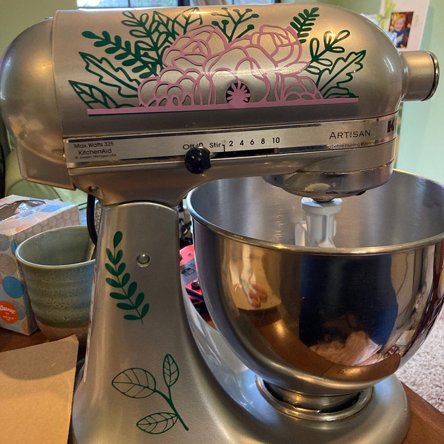 Floral Inspired Design Kitchenaid Mixer Decal Sticker Kitchen Mixer Mixer  Tattoo Kitchen Mixer Upgrade 