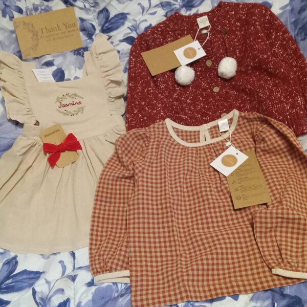 Cotton Stuff Summer Dress For Baby Girl In Red Embroidery Printed Design main image 0