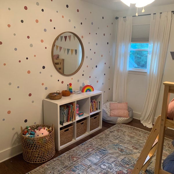 Boho Polka Dot Wall Decals for Kids’ Bedroom, Nursery, Playroom | Pvc ...