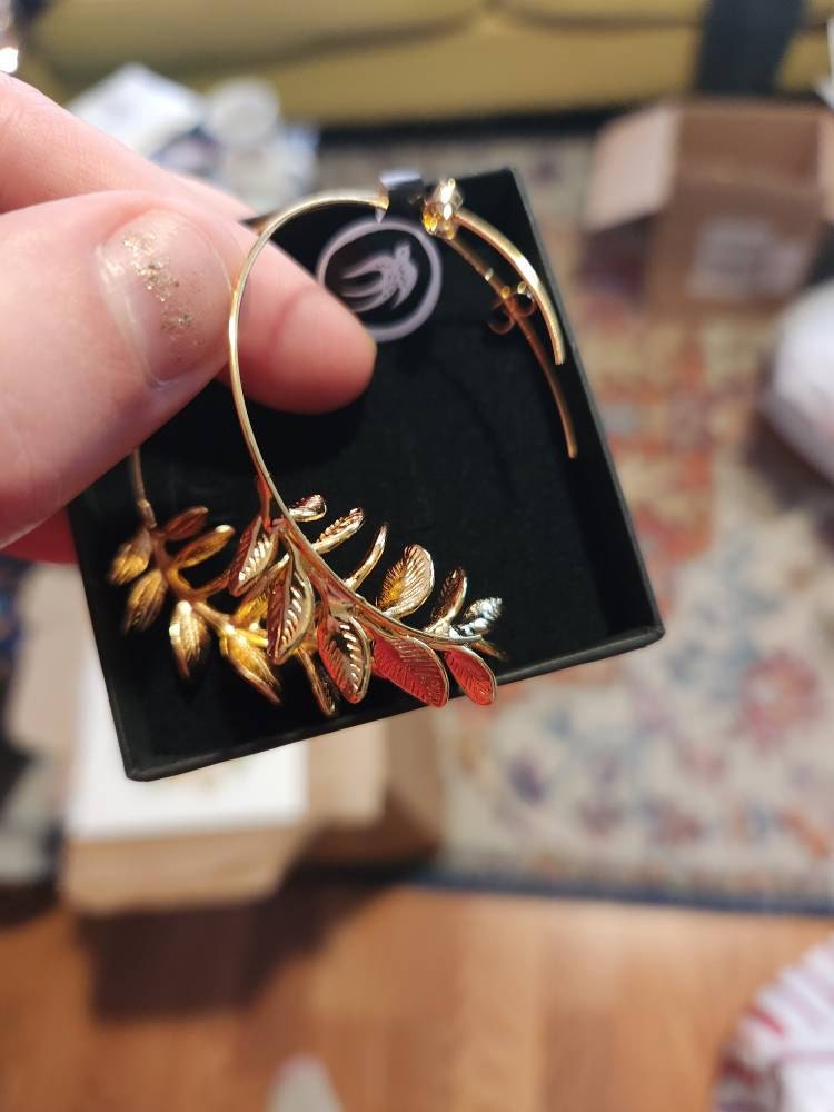 RosmarinBlatt Ohrringe, Gold Silber Blatt Ohrringe, Realistische Zweig Zweig Ohrringe, Geschenk für die beste Freundin, 30. Geburtstagsgeschenk