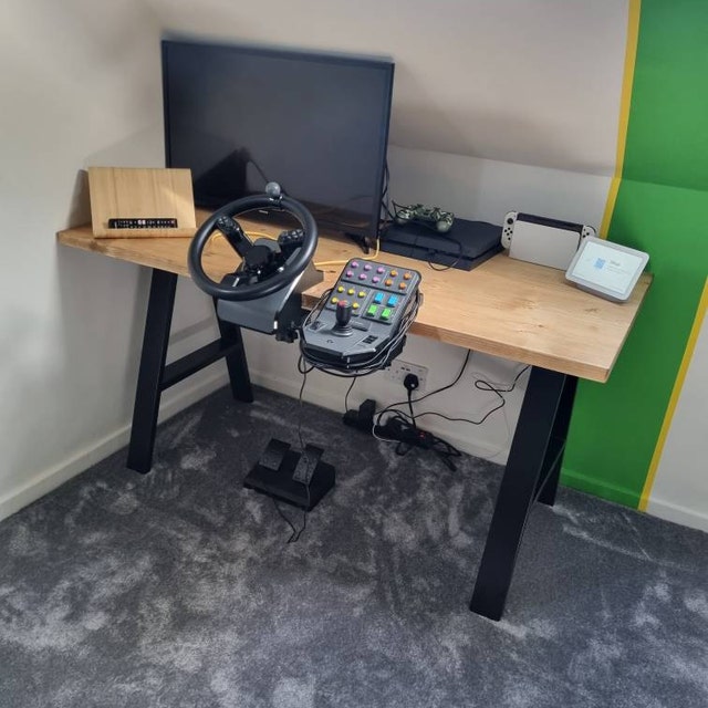 The GG Gaming Desk Rustic Meets Industrial, Solid Wood, Heavy Duty Gaming  Desk -  Ireland