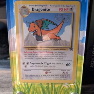 pokemon the first movie dragonite promo card Pokemon Dragonite Black Star Promo #5 Extended Art Custom Case