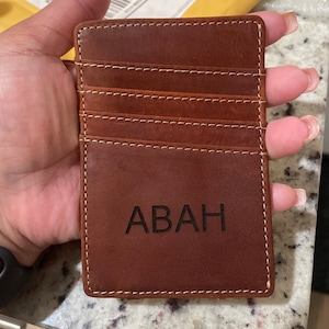 Personalized Leather Magnetic Money Clip the Sanibel by Left