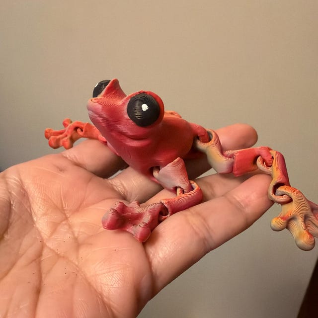 Cinder Frog STL Print Files, Articulating Flexi Wiggle Pet, Print