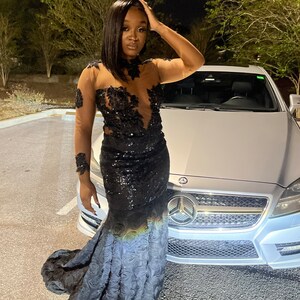 open lace back dress Sparkly Mermaid Sweetheart Neckline Royal Blue Black Girl Prom Dresses Long  Prom Dress P486