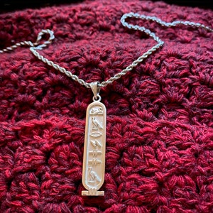 Personalized Cartouche Pendant Name Necklace, Your Name Into