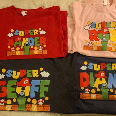 Custom Super Daddio Shirt Super Mario Birthday Shirt Super - Etsy