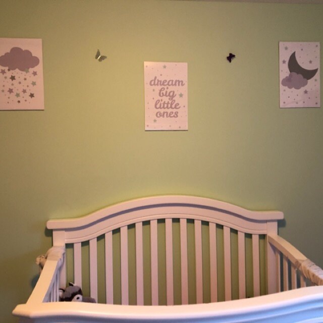 Lilac mint nursery, purple mint nursery, dream big little one, nursery