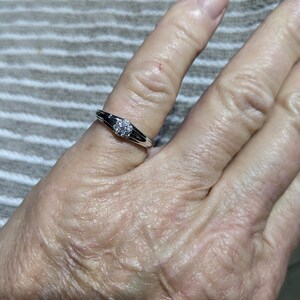 Sterling Silver Dominika CZ Link Stacking Ring