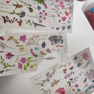 Supperb Large Temporary Tattoos Spring Flowers & Hummingbird | Etsy