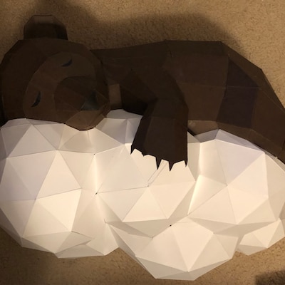 PDF Papercraft Bear on a Cloud, Paper Craft 3D Origami Kit, 3D ...