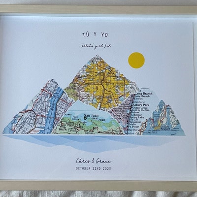 Couples Travel Map Custom 5th Anniversary, Christmas Gifts for Husband ...