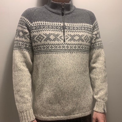 Natural Merino Wool Light Melange Sweater for Man, Knitted Mens Sweater ...