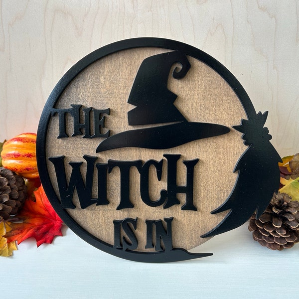 The Witch is in Svg, Halloween Door Hanger Svg, Halloween Door Sign Svg ...