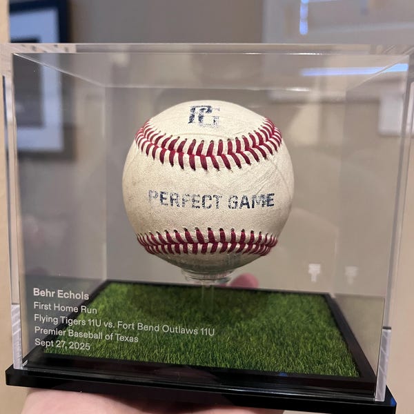 Customisable Baseball Display Case – Solid Wood or Turf Base ...