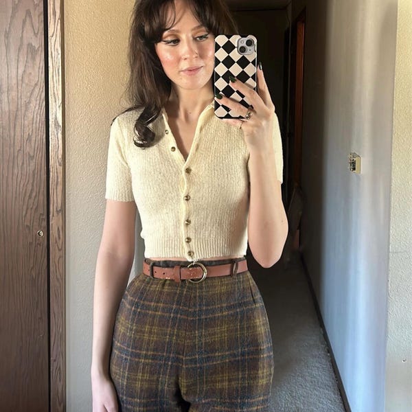 1960s Cropped Houndstooth Jacket
