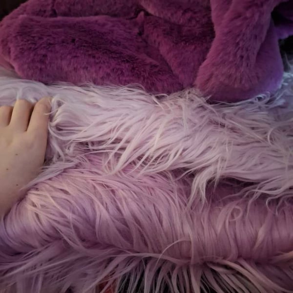 Mongolian Short Pile Soft Faux Fur Fabric Light Fuchsia