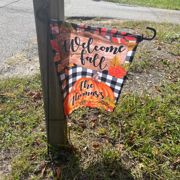Welcome Fall Garden Flag, Pumpkin Garden Flag, Fall Garden Flag ...